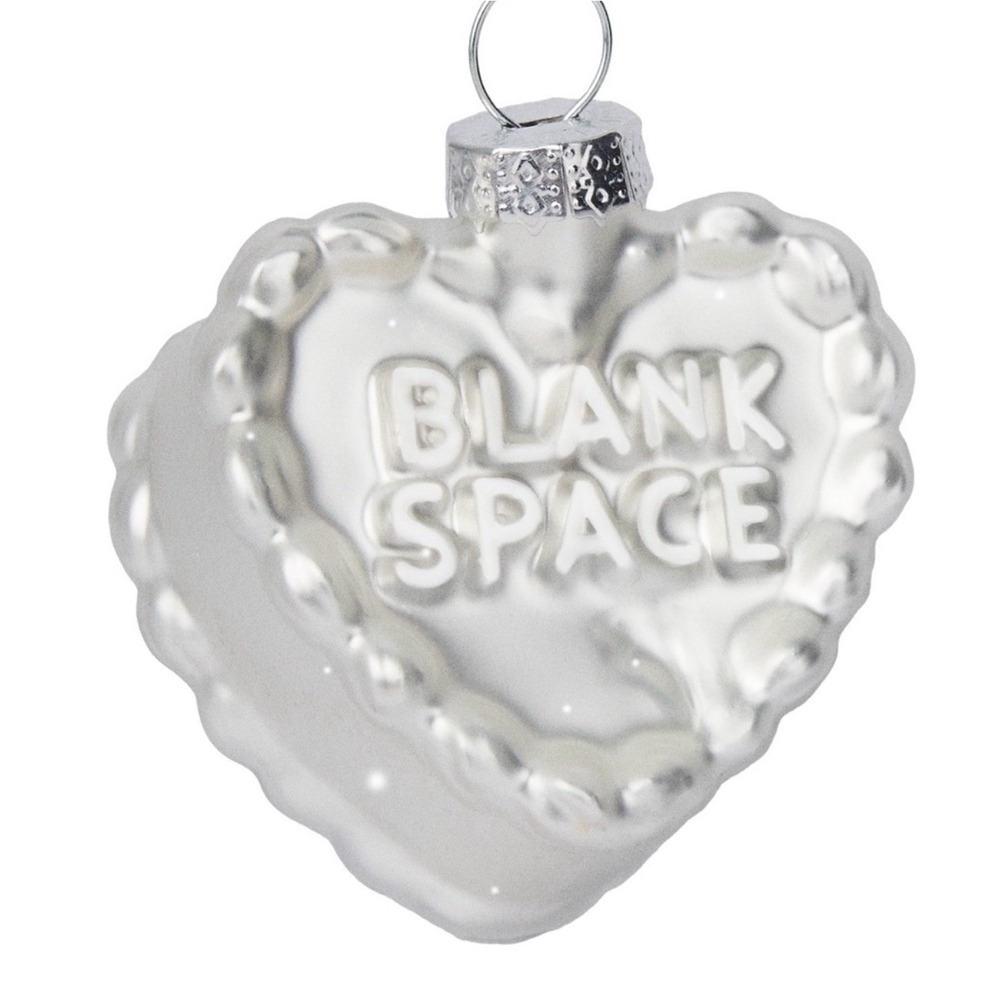 NWT Taylor Swift Official Blank Space Glass Heart Ornament‎ 2"